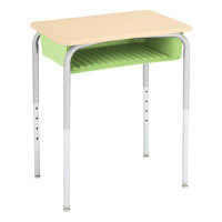 Learniture Adjustable Height Open Front School Student Desk with Plastic Book Box