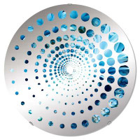 Design Art Juicy Pineapple Bliss V - Spiral Dot Decorative Mirror|Round