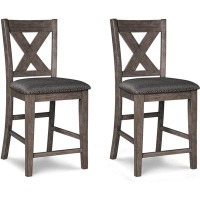 Signature Design by Ashley Signature Design By Ashley Caitbrook Rustic 24.63" Counter Height Upholstered Barstool, Set O
