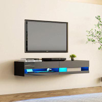 Wrought Studio Wall Mounted Floating TV Stand with 20 Colour LEDs