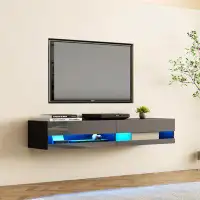 Wrought Studio Wall Mounted Floating TV Stand with 20 Colour LEDs