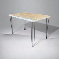 Heirloum Reclaimed Wood Desk White Wash with Hairpin Legs