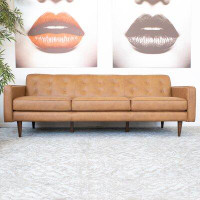 Mercury Row Louane Genuine Leather Square Arm Sofa