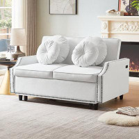 Red Barrel Studio Sofa Bed with a Button Tufted Backrest