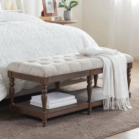 Darby Home Co Tufted Accent Bench with Shelf