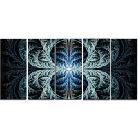 Design Art 'Glowing Blue Fabulous Fractal Art' Graphic Art Print Multi-Piece Image on Canvas