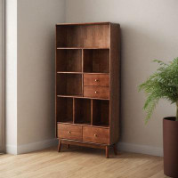 RARLON 74.8'' H x 35.43'' W Solid Wood Standard Bookcase