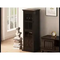 Think Urban Glass Door Wine Cabinet with Three-Layer Design with Drawer and X-Shaped Wine Rack