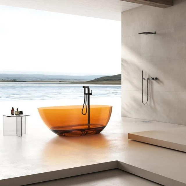 59 or 67 x30 Freestanding Soaking Stone Resin Bathtub in Coffee of Red   VAD in Plumbing, Sinks, Toilets & Showers