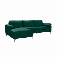 Orren Ellis Cavaillon 103.5" Wide Microfiber/Microsuede Left Hand Facing Sofa & Chaise