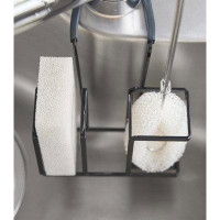 Yamazaki Home Yamazaki Home Faucet-Hanging Sponge And Brush Holder, Steel, Holds 1.1 Lbs
