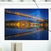 East Urban Home 'Bosphorus Bridge at Night Istanbul Skyline' Photographic Print on Wrapped Canvas