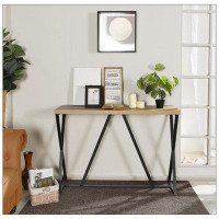 Think Urban Sofa Table; Wood Rectangle Console Table With Metal Frame-33.5" H x 47.2" W x 13.8" D