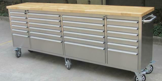 NEW 24 DRAWER STAINLESS STEEL 8 FT WORK BENCH TOOL STATION GARAGE STORAGE ROLLER in Tool Storage & Benches in Edmonton Area