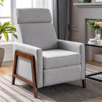 George Oliver Wood-Framed Upholstered Recliner Chair Adjustable Home Theatre Seating With Thick Seat Cushion And Backres