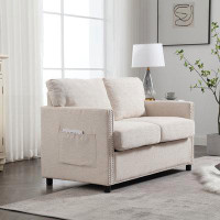 Charlton Home Modern chenille Fabric 2-Seat Upholstered Loveseat Sofa