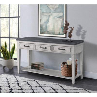 August Grove August Grove Cajilus 3 Drawer Sofa Console Table White And Grey