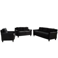 Wildon Home® Button Tufted 3 Piece Chair Loveseat Sofa Set