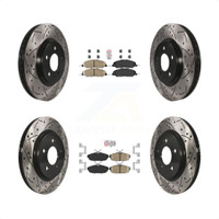 Front Rear Ceramic Pads And Coated Drilled Slotted Disc Brake Rotors Kit For Ford Mustang KDA-101458