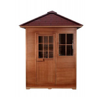 Freeport 3-Person Outdoor Traditional Sauna - Roof Dimensions: 73W x 63D (61x51) w 4.5 kW Electric Harvia Heater