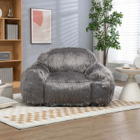 Mercer41 Modern Faux Fur Upholstered Bean Bag Chair