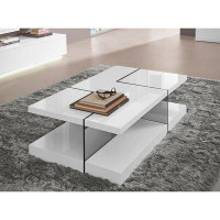 Orren Ellis Kalson Floor Shelf Coffee Table with Storage