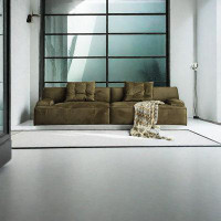 PULOSK 110.21" Green Cloth Modular Sofa cushion couch