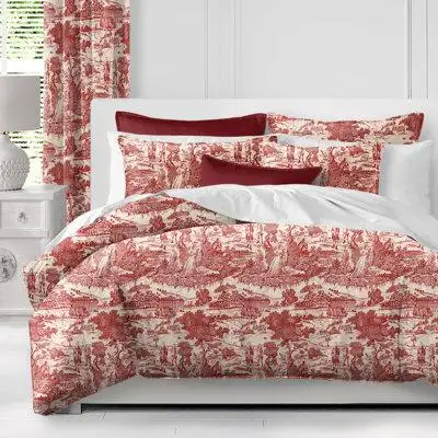 Made in Canada - The Tailor's Bed Eloise Barn Red/Beige Standard Cotton Duvet Cover Set