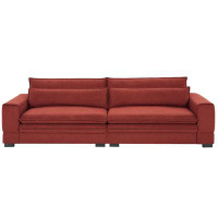 Latitude Run® Mid-Century Modern 104.72" Fabric Loveseat Sofa, Upholstered Sofa Couch With Two Pillows