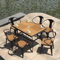 Williston Forge Outdoor Hotel Cafe Milk Tea Shop Dining Table And Chair Scenic Area Multi-Person Dining Table Chair Wate