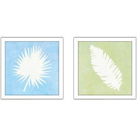 Made in Canada - Bay Isle Home™ Tropical Fun Palms Silhouette III - 2 Piece Picture Frame Graphic Art Print Set on Paper