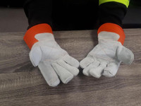 NEW DOUBLE PALM LEATHER WORK GLOVES 6401