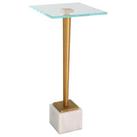 Mercer41 Jene Glass Pedestal End Table