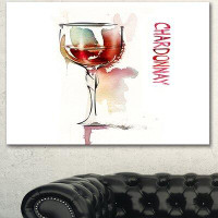 Made in Canada - East Urban Home Red Wine on White Background - Painting Print