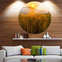 Made in Canada - Design Art 'Tuscany Wheat Field at Sunrise' Photographic Print on Metal
