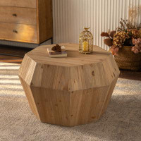 Foundry Select Vintage-inspired 31.50" Octagonal Wooden Coffee Table - Classic American Retro Elegance