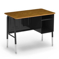 Virco Virco 765Mbb - 765 Series Jr Executive Student Desk With Side Metal Double Layer Storage, Modesty Panel And Lamin