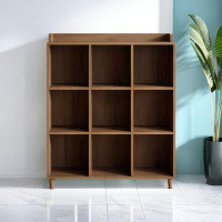 LORENZO 47.63" H x 41.33" Solid Wood Standard Bookcase