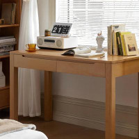 Latitude Run® 39.37"Original wood colour rectangular solid wood desk