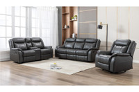 Summer Sale!! Handsomely designed, Grey Leather Aire Recliner Sofa Starts at $1499.00
