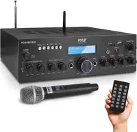 New - PYLE HOME THEATER BLUETOOTH AMPLIFIER / RECEIVER with UHF Microphone