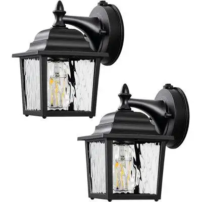 Canora Grey 2 Pack Dusk To Dawn Outdoor Wall Light Fixture, Wall Lantern Porch Light With Glass Shade