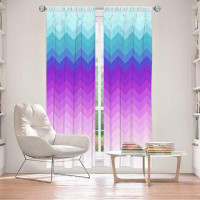 East Urban Home Lined Window Curtains 2-panel Set for Window Size Organic Saturation Pastel Ombre Chevron