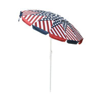 Arlmont & Co. 7 Ft Outdoor Umbrella US Flag UV Protection Sunshade Tilt Sand Anchor