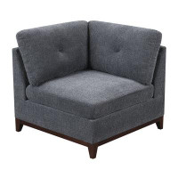 Latitude Run® Modular Living Room Furniture Corner Wedge Ash Chenille Fabric 1Pc Cushion Wedge Sofa Couch Exposed Wooden