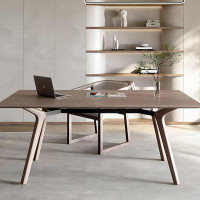 Recon Furniture 62.99" Brown Rectangular Solid Wood Desk