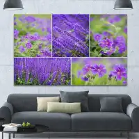 Made in Canada - Design Art 'Blue Spring Flowers Collage' Photographic Print on Wrapped Canvas