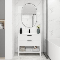 Ebern Designs 36 Inch Freestanding Bathroom Vanity Plywood With 2 Drawers