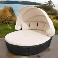 Latitude Run® Joscelin 85" Wide Outdoor Patio Daybed with Cushions
