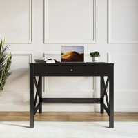 Breakwater Bay Writing Desk - Modern Desk With X-Pattern Legs And Drawer Storage - For Home Office, Bedroom, Computer, O